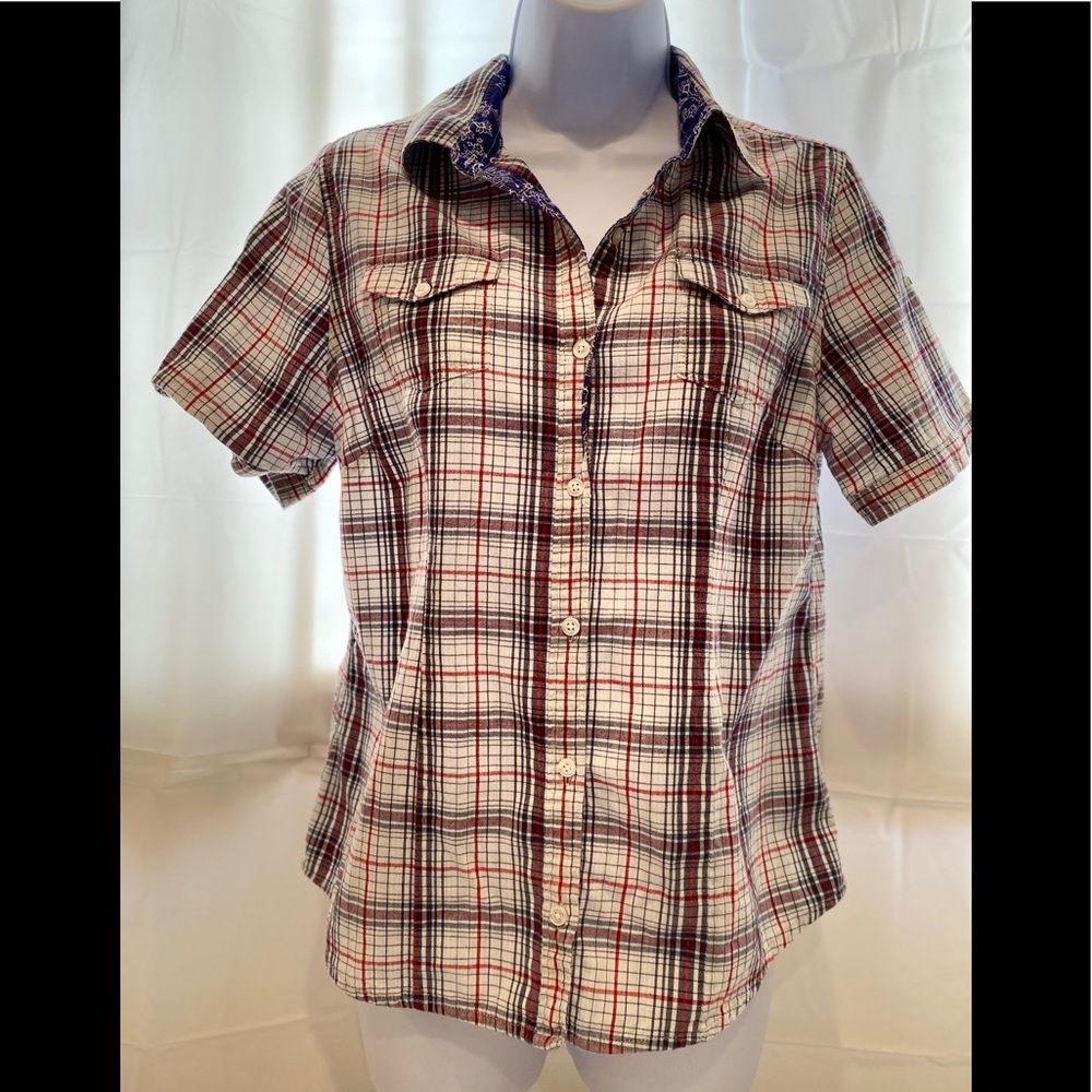 FADED GLORY Organic cotton plaid shirt